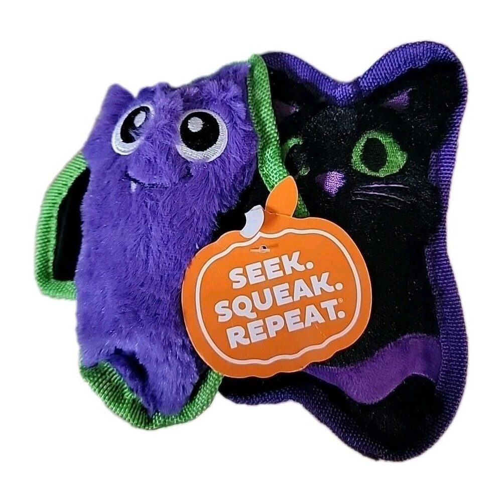 Outward Hound Durablez Cat Bat Dog Toys Halloween Squeaky 2 Pack NWT Reinforced